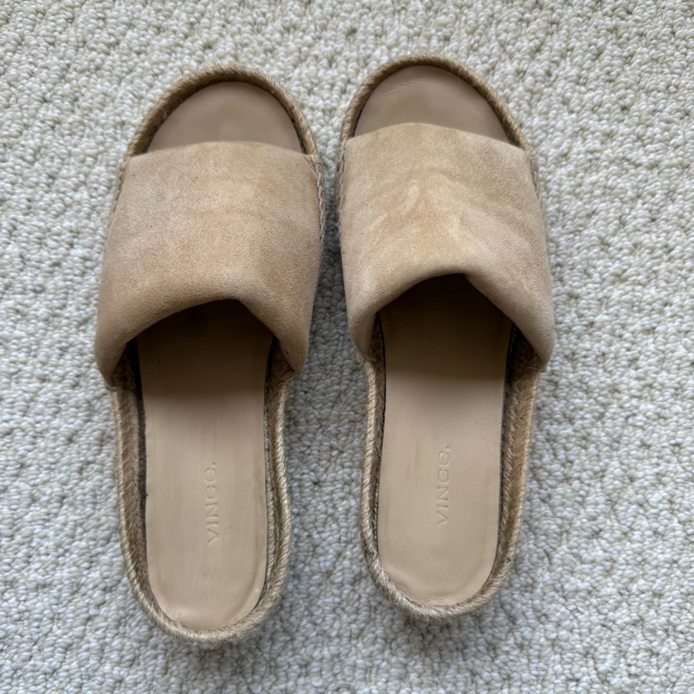Vince Jesse Suede Espadrille Slides size 7